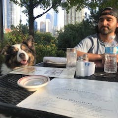 Out to dinner with our pup