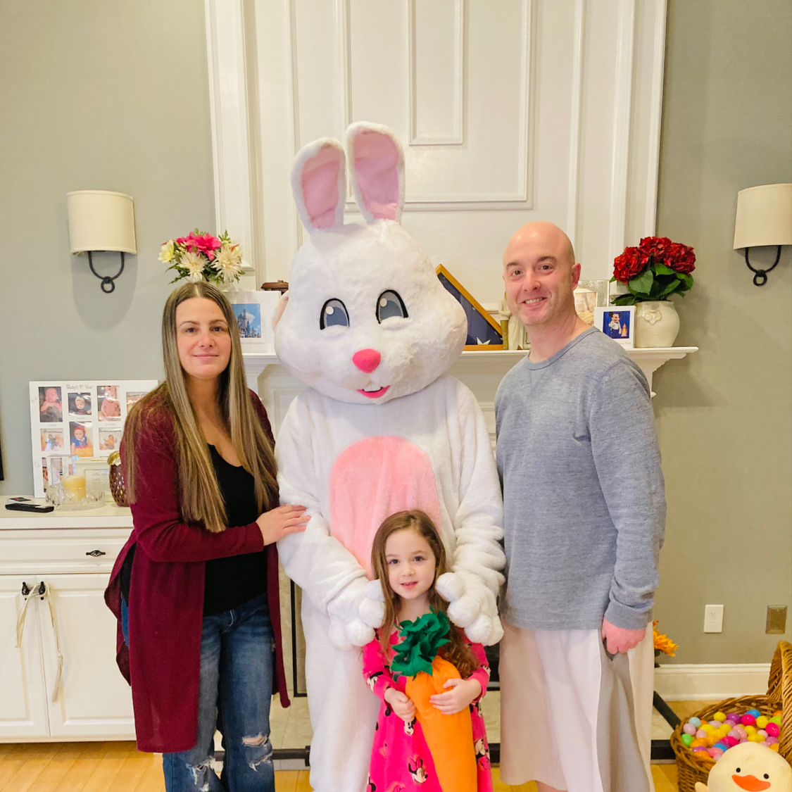 we had the "Easter Bunny" visit our home, and our digger was so excited. 