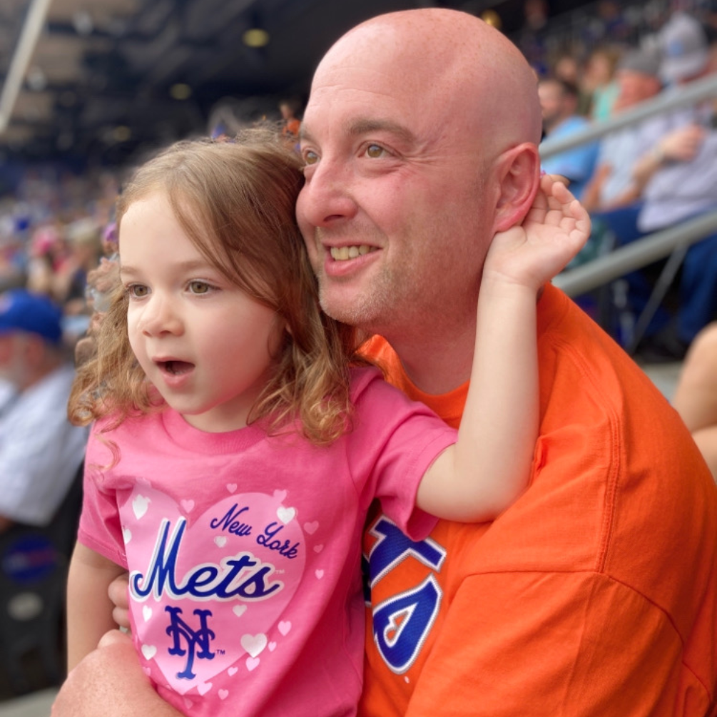 Mike's a Mets fan and we took our daughter to her first game, and she had a lot of fun!